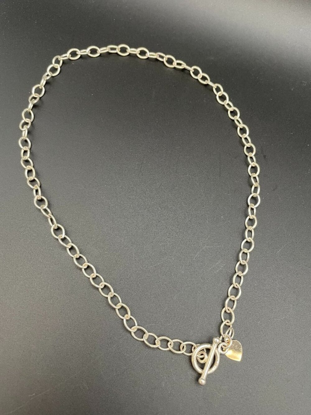 Sterling Silver and 14k Gold Toggle Necklace